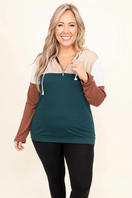 cozy women's tops for fall and winterA Daring Dream Hoodie, Forest Green