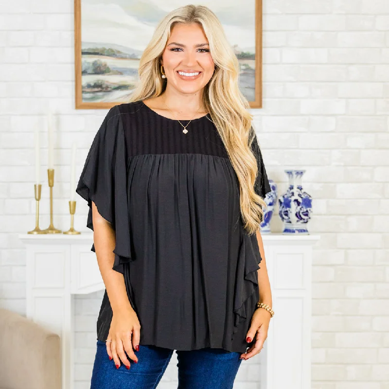 women's tops for those who want to add a pop of color to their outfitsJoy And Jasmine Top, Black