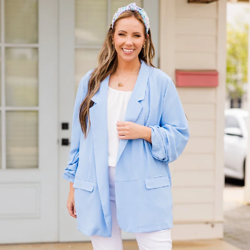 women's tops with floral printsMy Delight Blazer, Sky Blue