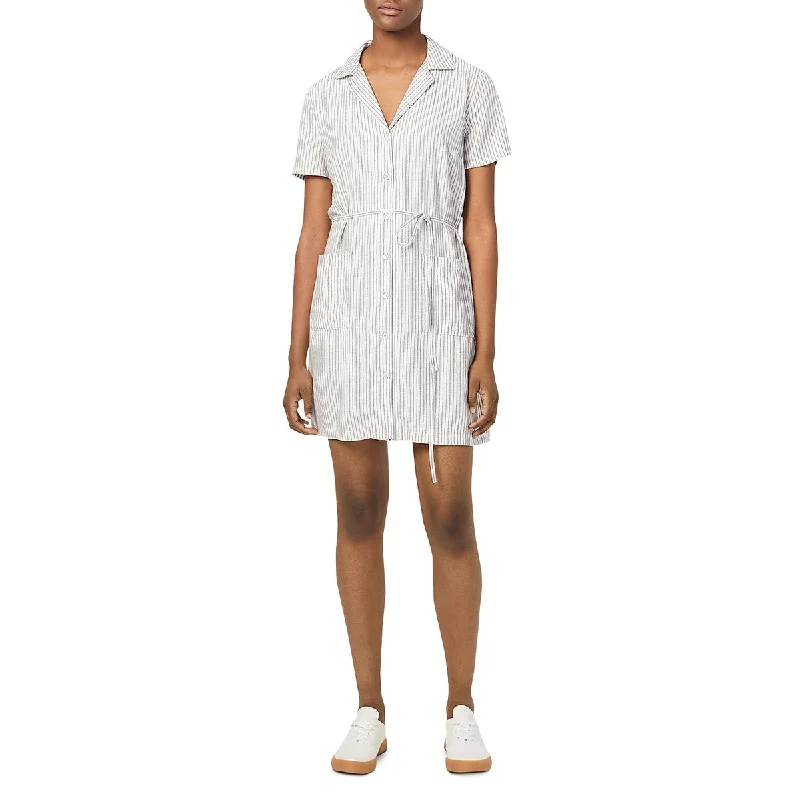 women's travel dressesFrench Connection Womens Laiche Striped Mini Shirtdress