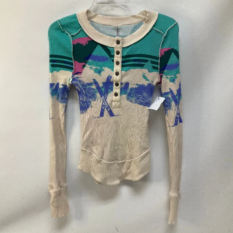 women's tops with ruffled hemsTop Long Sleeve By Free People In Multi-colored, Size: S