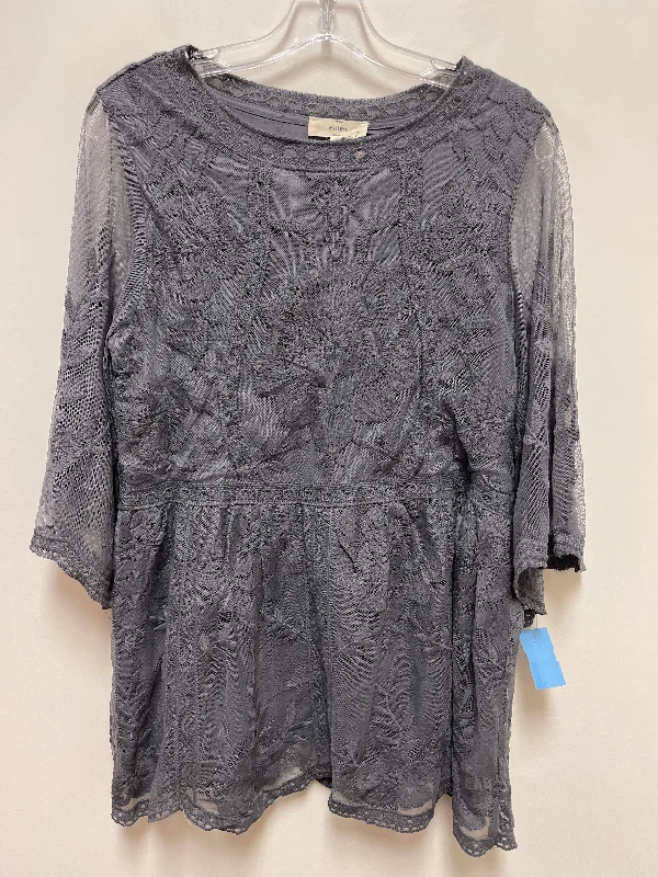 women's tops for relaxed weekendsTop Long Sleeve By Entro In Grey, Size: S