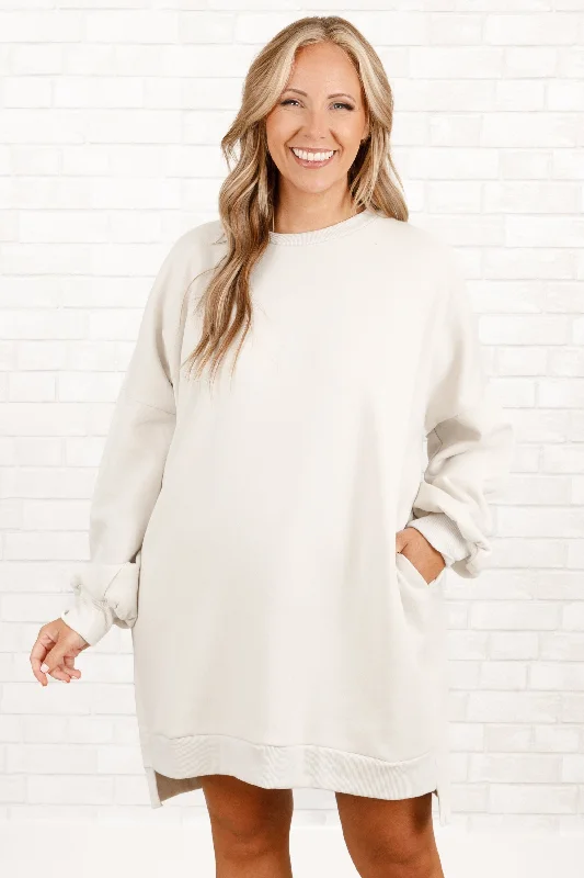 women's tops for cozy nights inAlways In Style Tunic, Bone