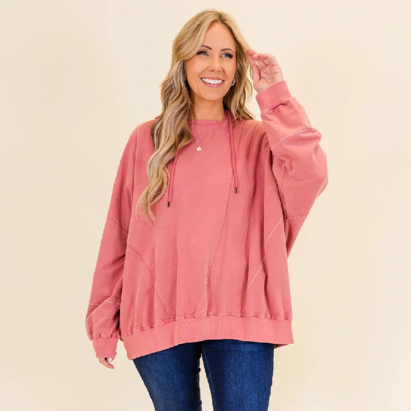 plus-size women's topsHappy Days Ahead Hoodie, Pink