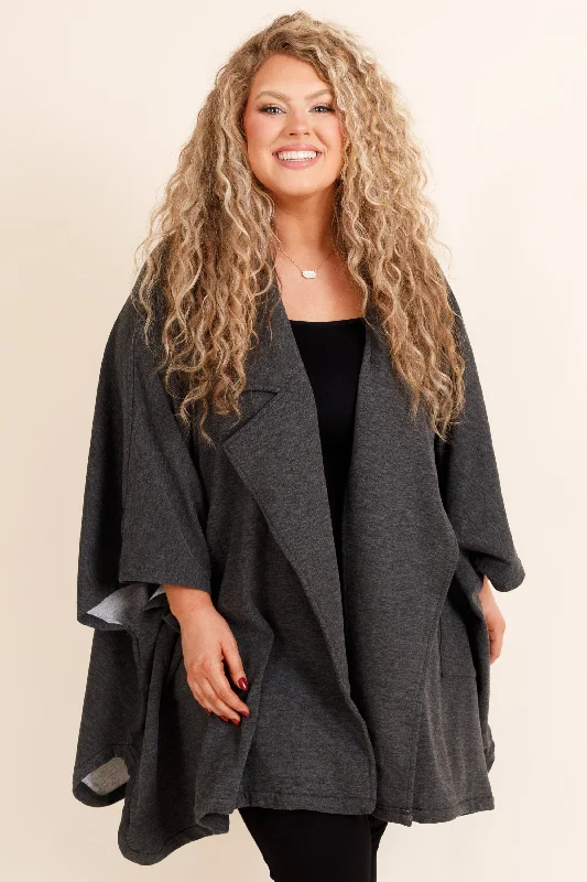 women's tops for those who love to dress up their casual looks with stylish topsThings I Never Told You Jacket, Charcoal