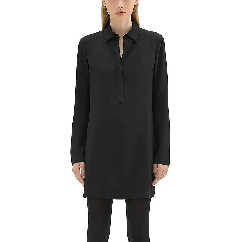 Crepe DressTheory Womens Crepe Mini Shirtdress