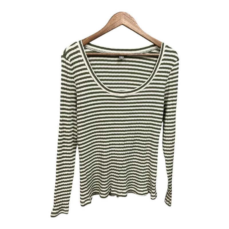 women's tops for those who want to add a touch of elegance and sophistication to their everyday wearTop Long Sleeve Basic By Falls Creek In Striped Pattern, Size: Xl