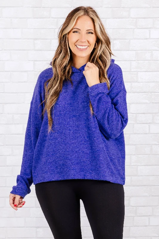 women's tops for minimalist aestheticsNice And Warm Hoodie, Bright Blue