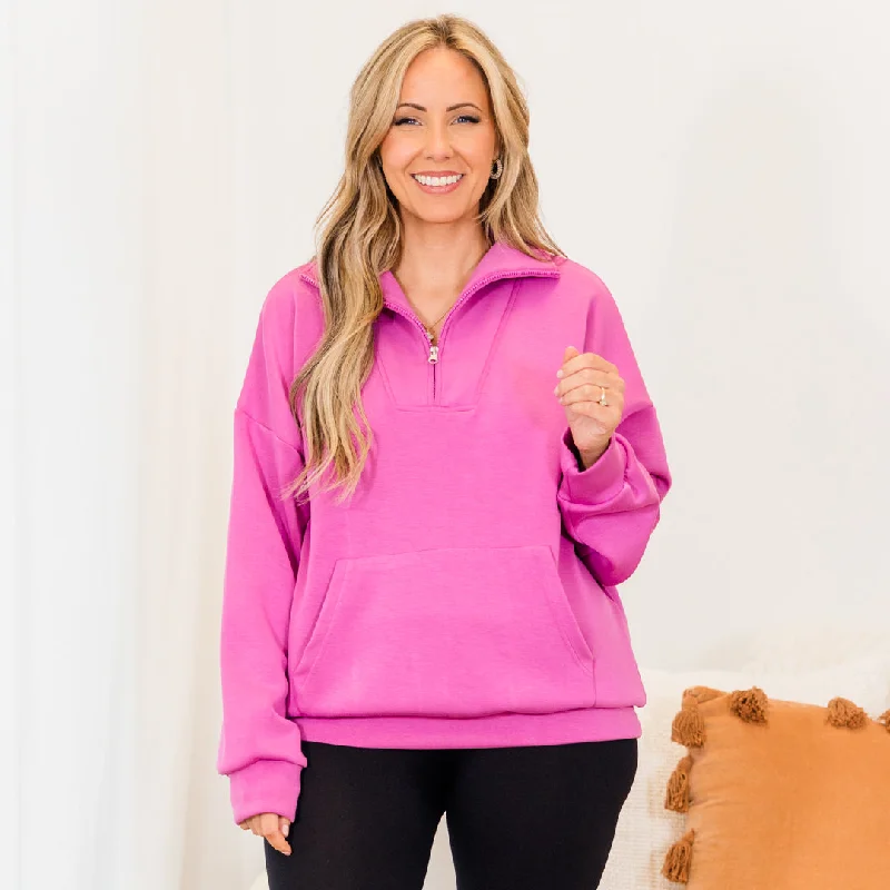 women's tops for those who love to shop for unique findsSporty Chic Pullover, Pink