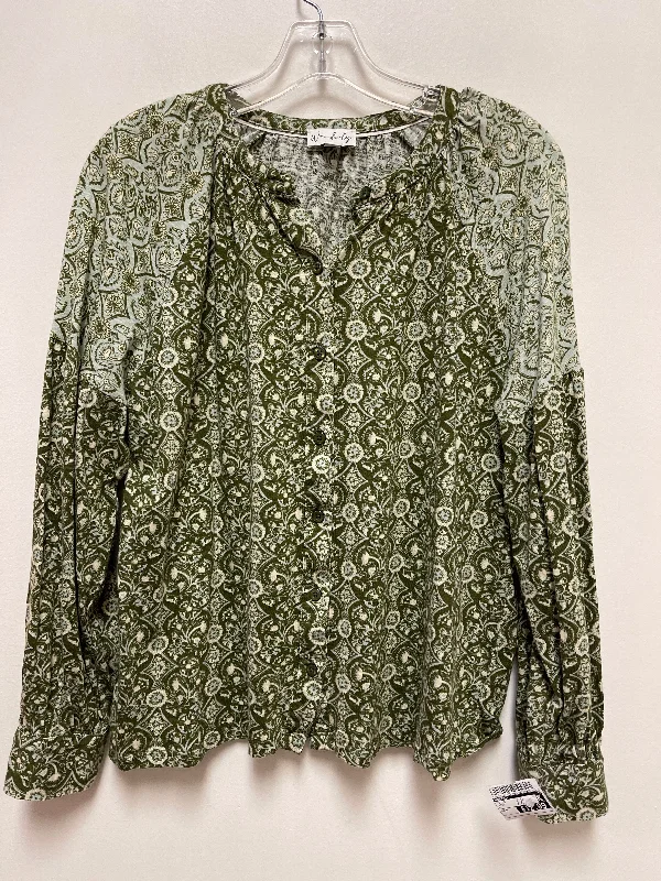 women's tops for fashion-conscious professionalsTop Long Sleeve By Wonderly In Green, Size: M