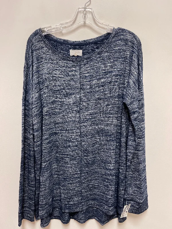 women's tops for vintage fashion enthusiastsTop Long Sleeve By Lou And Grey In Blue, Size: Xl