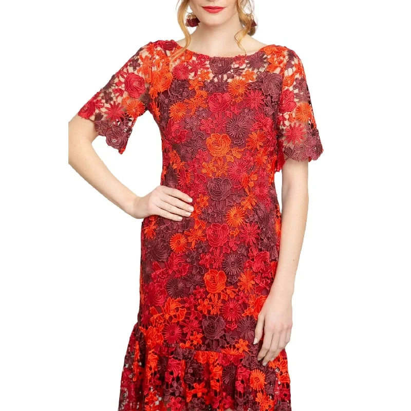 women's flutter-sleeved dressesEva Franco - Brigitte Embroidered Midi Dress