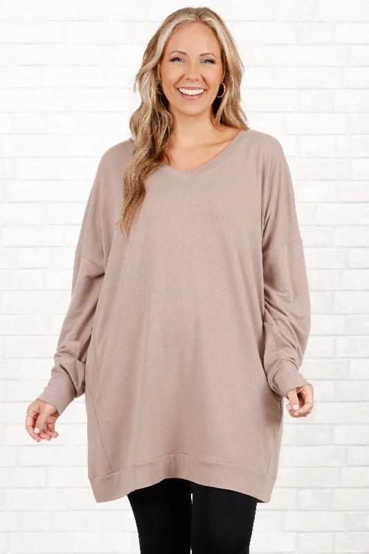 women's tops for those who want to create outfits that reflect their personal style and sense of fashionTake It All Tunic, Ash Mocha