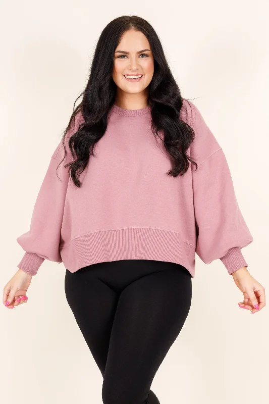 women's tops for those who want to invest in timeless piecesFeeling Free Pullover, Light Rose