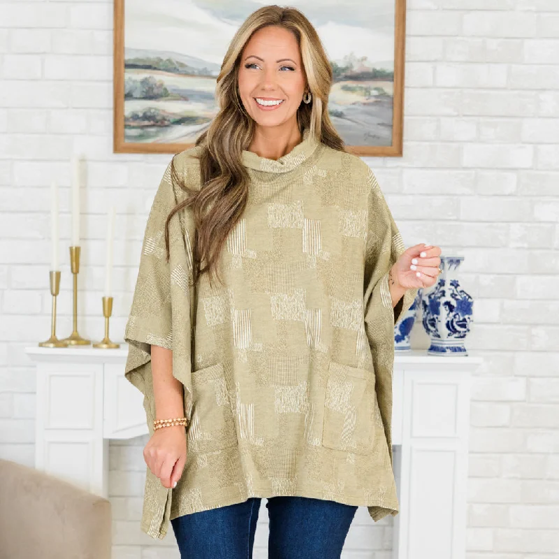 women's tops with sleeveless designsSweater Weather Poncho, Taupe