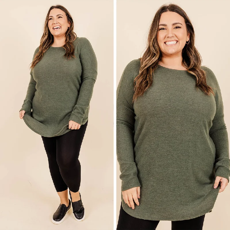 cropped women's topsCafe Cutie Tunic, Olive