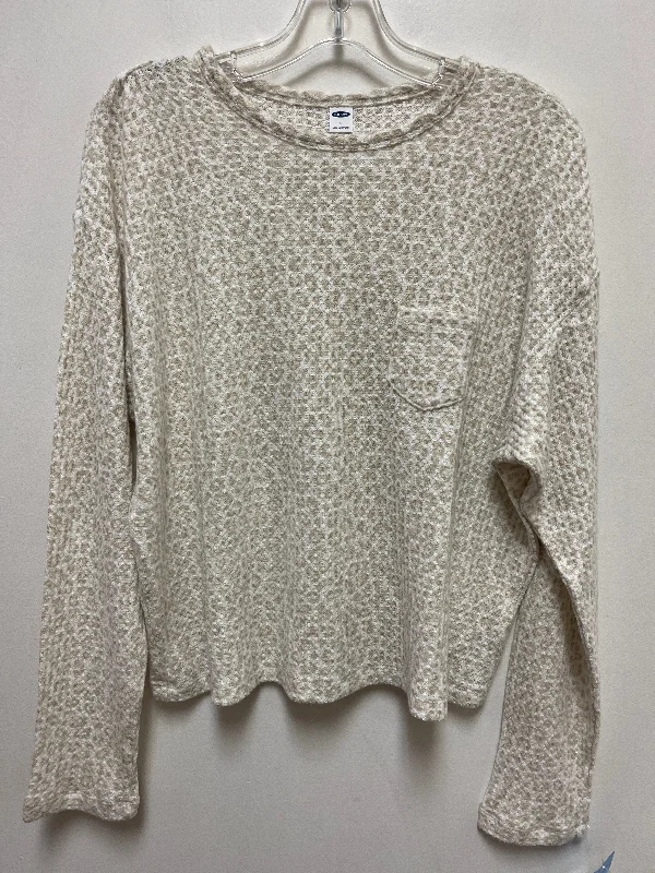 women's tops for black-tie affairsTop Long Sleeve By Old Navy In Cream, Size: L