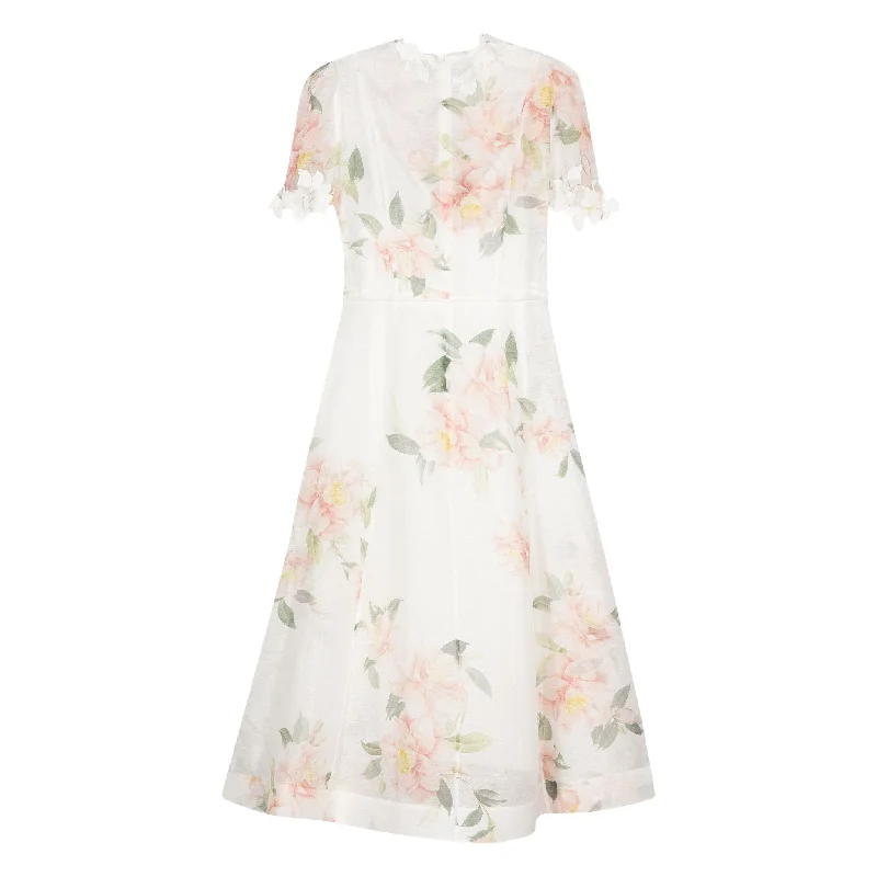 Bridesmaid DressZimmermann Natura Liftoff Flower Midi Ivory Camellia