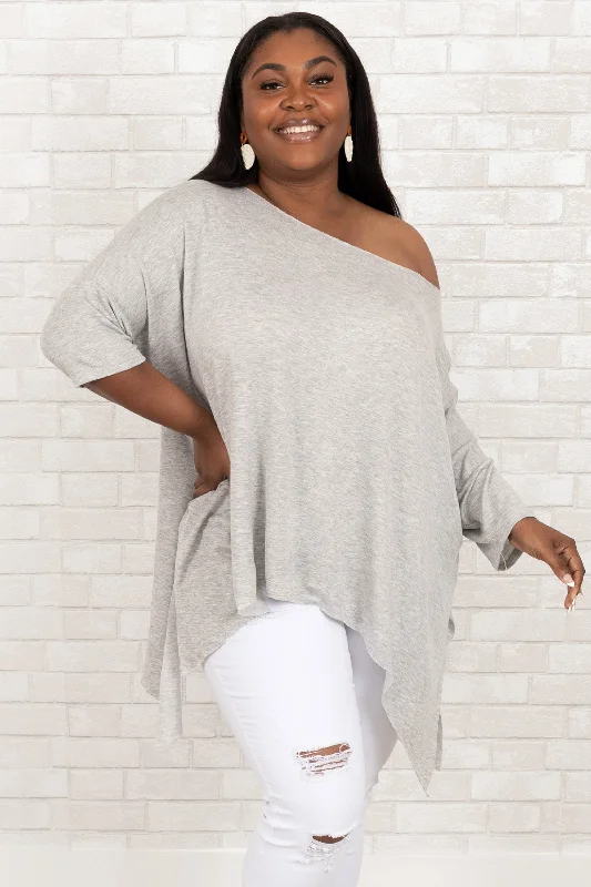 women's tops for those who want to invest in timeless piecesThe Best Of Me Top, Heather Grey