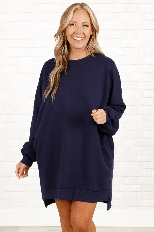 women's tops for those who want to add a touch of elegance and sophistication to their everyday wearAlways In Style Tunic, Navy