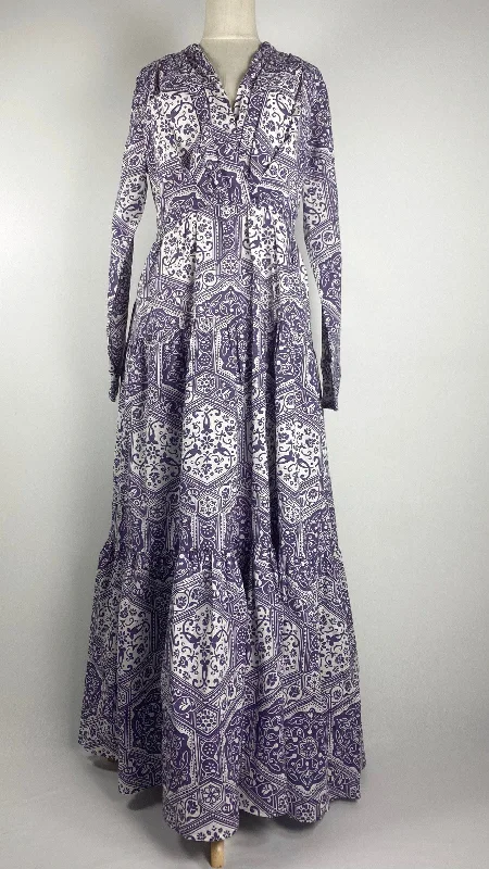 women's lace dressesLong Sleeve Paisley Maxi Dress, Purple