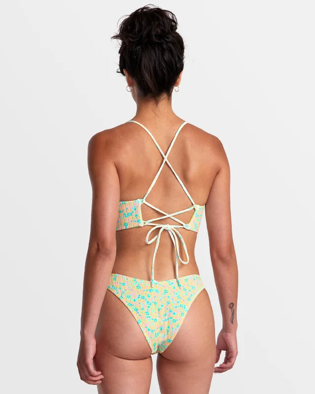 Chlorine-Resistant Female SwimwearConfetti V-Front French Bikini Bottoms - Neon Green