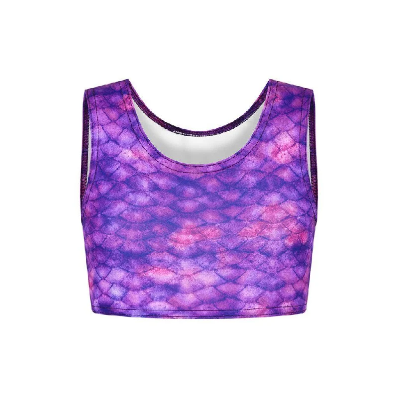 Mesh Female SwimwearPurple Surf Crop Top