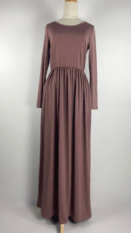 Statement DressLong Sleeve Maxi Dress, Dusty Rose