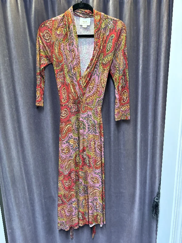 women's denim dressesMaeve Paisley 3/4 Sleeve Maxi Dress - XS