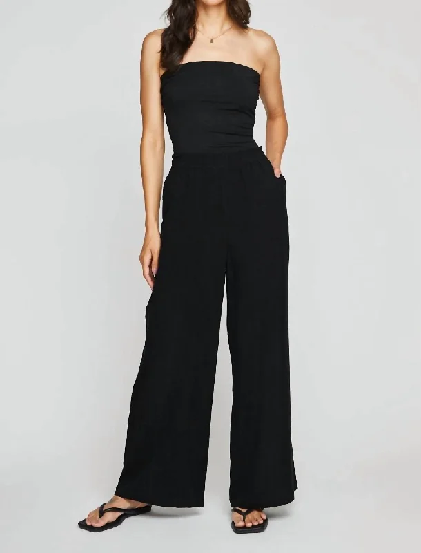 women's button-fly pantsShannon Linen Pants In Black