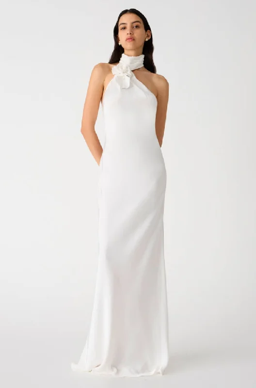 women's flowy dressesMisha Teresa Satin Gown - Ivory