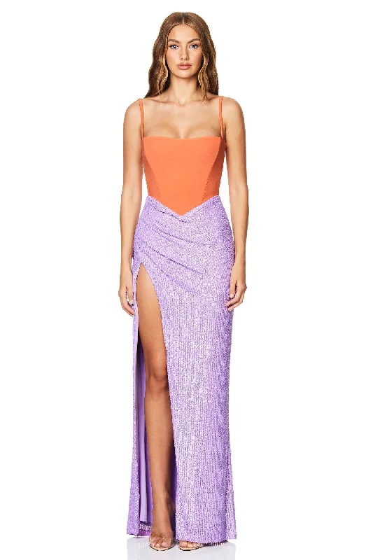 Leather DressNookie Monet Gown - Sunset/Lilac