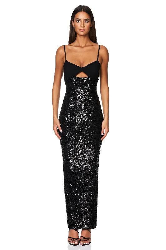 Metallic DressNookie Monet Twist Gown - Black