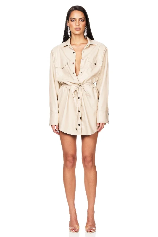 Spaghetti Strap DressNookie Off Duty Shirt Dress - Cream