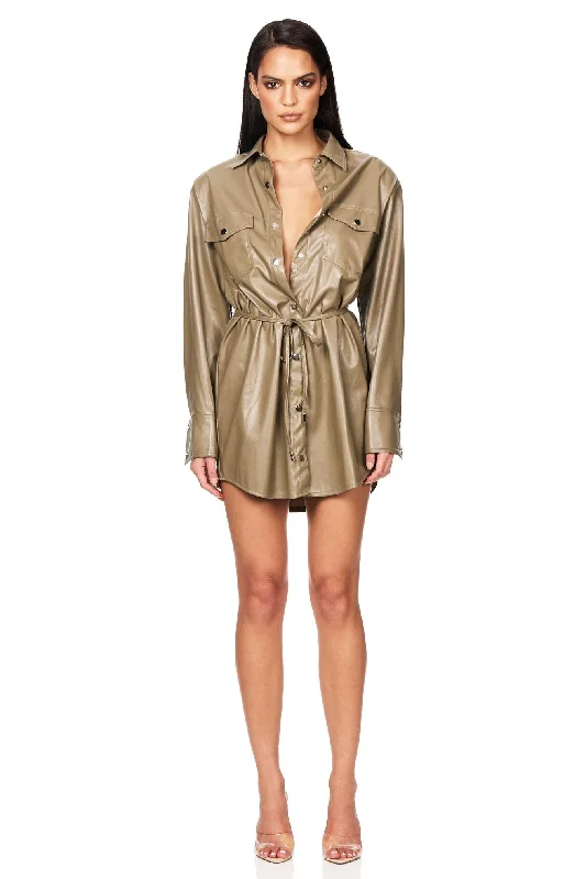 women's bridesmaid dressesNookie Off Duty Shirt Dress - Khaki