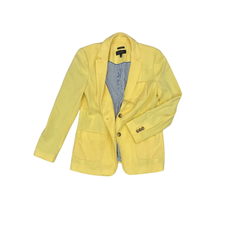 women's coats with asymmetrical hemsBlazer By Talbots In Yellow, Size:M