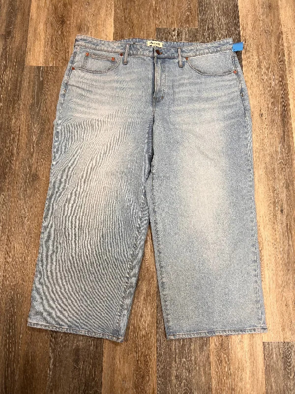 Jeans Straight Crop By Madewell In Blue Denim, Size: 20