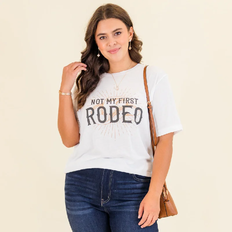 women's tops for those who want to wear pieces that are both functional and fashionableNot My First Rodeo Tee, Solid White Triblend