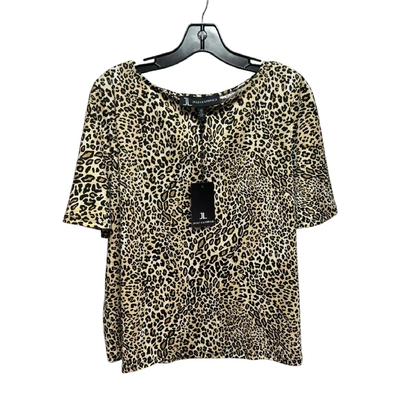 women's tops for layeringTop Short Sleeve By Jules & Leopold In Animal Print, Size: L