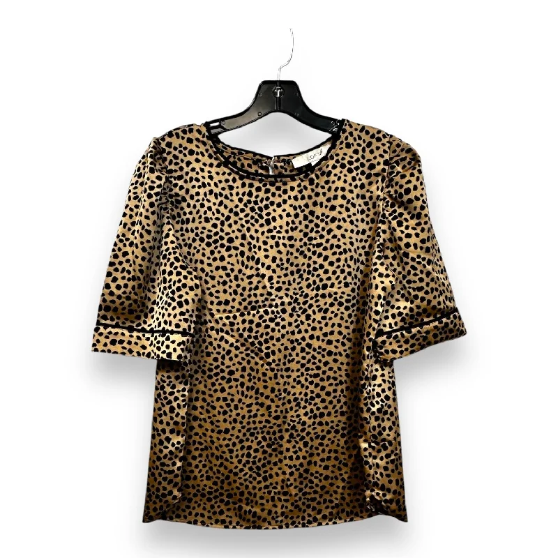 women's tops with flutter sleevesTop Short Sleeve By Loft In Animal Print, Size: M