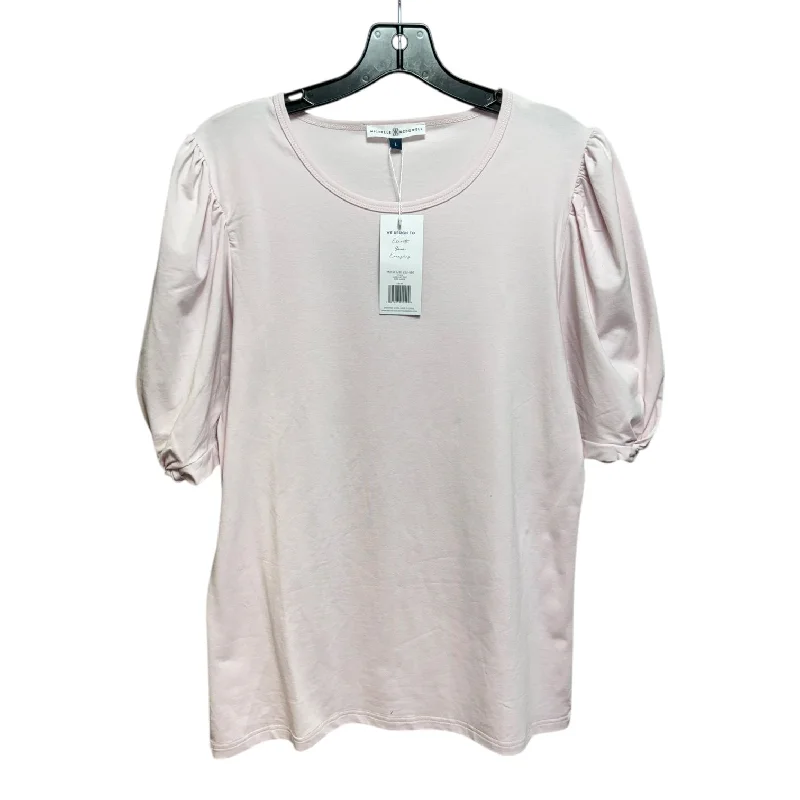 women's tops for cocktail partiesTop Short Sleeve By Michelle Mcdowell In Pink, Size: L