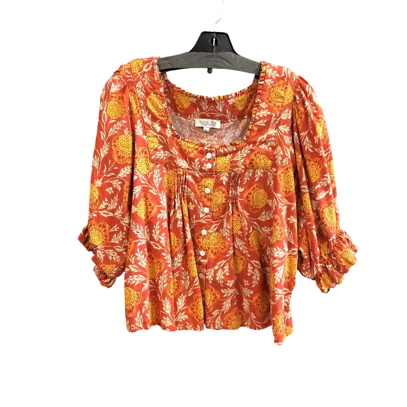 cozy women's tops for fall and winterTop Short Sleeve Designer By Rachel Zoe In Orange, Size: L